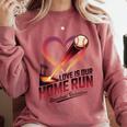 Baseball Valentine Love Is Our Home Run Apparel Comfort Colors Sweatshirt Orchid