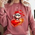 Baseball Valentine's Day Drip Ice Cream Team Comfort Colors Sweatshirt Orchid