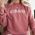 BaseballSoftball Upside Down Outfield Comfort Colors Sweatshirt Orchid