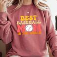 Best Baseball Mom In The World Baseball Comfort Colors Sweatshirt Orchid