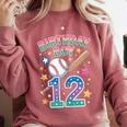 Birthday Boy 12th Birthday Baseball Comfort Colors Sweatshirt Orchid