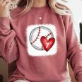 Bleached Custom Baseball Mom Number 7 Heart For Mom Comfort Colors Sweatshirt Orchid
