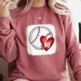 Bleached Custom Baseball Mom Number 90 Heart For Mom Comfort Colors Sweatshirt Orchid Bleached Custom Baseball Mom Number 90 Heart For Mom Comfort Colors Sweatshirt Orchid