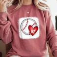 Bleached Custom Baseball Mom Number 97 Heart For Mom Comfort Colors Sweatshirt Orchid Bleached Custom Baseball Mom Number 97 Heart For Mom Comfort Colors Sweatshirt Orchid