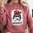 Bleached Memaw Life Soccer Messy Bun Baseball Game Day Comfort Colors Sweatshirt Orchid Bleached Memaw Life Soccer Messy Bun Baseball Game Day Comfort Colors Sweatshirt Orchid