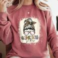 Bleached Messy Bun Game Day Vibes Baseball Mom Game Day Comfort Colors Sweatshirt Orchid Bleached Messy Bun Game Day Vibes Baseball Mom Game Day Comfort Colors Sweatshirt Orchid