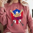 Boricua Puerto Rico Baseball Coqui Frog Pava Hat Fan Comfort Colors Sweatshirt Orchid