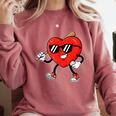 Boy Valentines Day Heart Love Baseball Boys Men Kids Comfort Colors Sweatshirt Orchid