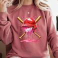 Boys Valentine Day Baseball Helmet Drip Ice-Cream Youth Kids Comfort Colors Sweatshirt Orchid