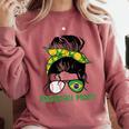 Brazil Baseball Mom Messy Bun Comfort Colors Sweatshirt Orchid Brazil Baseball Mom Messy Bun Comfort Colors Sweatshirt Orchid