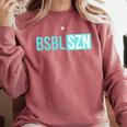BSBL SZN Baseball Season Game Day Boys Girls Youth Premium Tri-Blend Comfort Colors Sweatshirt Orchid