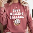 Busy Raising Ballers Baseball Mom Groovy Mother Day Comfort Colors Sweatshirt Orchid Busy Raising Ballers Baseball Mom Groovy Mother Day Comfort Colors Sweatshirt Orchid