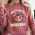 Busy Raising Ballers Basketball Baseball Mom For Women Comfort Colors Sweatshirt Orchid Busy Raising Ballers Basketball Baseball Mom For Women Comfort Colors Sweatshirt Orchid
