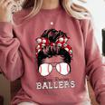 Busy Raising Ballers Messy Bun Funny Baseball Mom Comfort Colors Sweatshirt Orchid Busy Raising Ballers Messy Bun Funny Baseball Mom Comfort Colors Sweatshirt Orchid