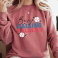 Busy Raising Ballers Retro Groovy Baseball Mom Outfit Comfort Colors Sweatshirt Orchid Busy Raising Ballers Retro Groovy Baseball Mom Outfit Comfort Colors Sweatshirt Orchid