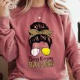 Busy Raising Ballers Tennis Baseball Mom Messy Bun Leopard Comfort Colors Sweatshirt Orchid Busy Raising Ballers Tennis Baseball Mom Messy Bun Leopard Comfort Colors Sweatshirt Orchid