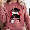 Canadian Baseball Mom Canada Flag Baseball Girl Comfort Colors Sweatshirt Orchid