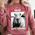 Capybara Love Valentines Day Cute Animal Hearts Raglan Baseball Tee Comfort Colors Sweatshirt Orchid