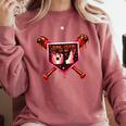 Chocolate 67 Drip Baseball Valentine Love Sports Comfort Colors Sweatshirt Orchid