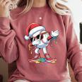 Christmas Baseball Ice Cream Dripping Santa Baseball Drip Comfort Colors Sweatshirt Orchid Christmas Baseball Ice Cream Dripping Santa Baseball Drip Comfort Colors Sweatshirt Orchid