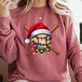 Christmas Baseball Pajama Santa For Men Boys Girls Kids Xmas Comfort Colors Sweatshirt Orchid Christmas Baseball Pajama Santa For Men Boys Girls Kids Xmas Comfort Colors Sweatshirt Orchid