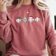 Christmas Baseball Player X-Mas Balls Comfort Colors Sweatshirt Orchid