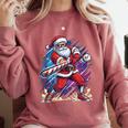 Christmas Baseball Santa Game Day Xmas Boys Kids Men Comfort Colors Sweatshirt Orchid Christmas Baseball Santa Game Day Xmas Boys Kids Men Comfort Colors Sweatshirt Orchid