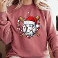 Christmas Baseball Santa Hat For Baseball Players Fans Comfort Colors Sweatshirt Orchid Christmas Baseball Santa Hat For Baseball Players Fans Comfort Colors Sweatshirt Orchid