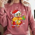 Christmas Gingerbread Man Baseball Player Catcher Comfort Colors Sweatshirt Orchid