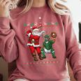 Christmas Santa Baseball Ugly Sweater Comfort Colors Sweatshirt Orchid Christmas Santa Baseball Ugly Sweater Comfort Colors Sweatshirt Orchid