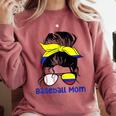 Colombia Baseball Mom Messy Bun Comfort Colors Sweatshirt Orchid