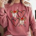Coquette Bow XOXO Baseball Lover Heart Valentine Game Day Comfort Colors Sweatshirt Orchid Coquette Bow XOXO Baseball Lover Heart Valentine Game Day Comfort Colors Sweatshirt Orchid