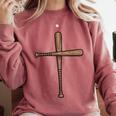 Cross Baseball Bats Christian Faith Sports Coach Pitcher Comfort Colors Sweatshirt Orchid Cross Baseball Bats Christian Faith Sports Coach Pitcher Comfort Colors Sweatshirt Orchid