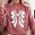Cute Baseball Coquette Bow For Women Girls Baseball Mama Mom Comfort Colors Sweatshirt Orchid