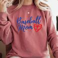 Cute Baseball Mom Heart Matching Mama Mother's Day Women's Comfort Colors Sweatshirt Orchid