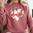Cute Baseball Mom Heart Mother's Day Sport Mama Mom Life Comfort Colors Sweatshirt Orchid