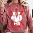 Cute Baseball Mom Out Of Your League Mommy Sports Players Comfort Colors Sweatshirt Orchid