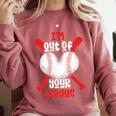Cute Baseball Mom Out Of Your League Mommy Sports Players Premium Comfort Colors Sweatshirt Orchid