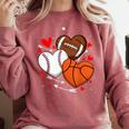 Cute Heart Baseball Basketball Football Valentine Boy Men Comfort Colors Sweatshirt Orchid