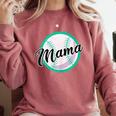 Cute Mama Script Font On Baseball Mom Comfort Colors Sweatshirt Orchid