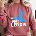 Da Pope Leo XIV Baseball Comfort Colors Sweatshirt Orchid Da Pope Leo XIV Baseball Comfort Colors Sweatshirt Orchid