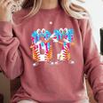 Dabbing Baseball Ice Cream Drip Number 67 Birthday Party Comfort Colors Sweatshirt Orchid