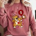 Dabbing Cool Cat Baseball 5th Birthday Comfort Colors Sweatshirt Orchid
