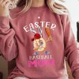Dabbing Easter Baseball Mom Mother's Day Bunny Sunday Egg Comfort Colors Sweatshirt Orchid