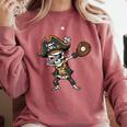 Dabbing Pirate Skeleton Baseball Dab Costume Boys Kids Men Comfort Colors Sweatshirt Orchid