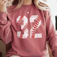 Distressed Baseball Number 32 Jersey Uniform Player Fan Comfort Colors Sweatshirt Orchid