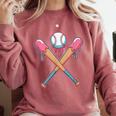 Dripping Pink Baseball Crossed Bats Summer Comfort Colors Sweatshirt Orchid Dripping Pink Baseball Crossed Bats Summer Comfort Colors Sweatshirt Orchid