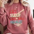 Eat Sleep Baseball Repeat Bat Ball Player Fan Comfort Colors Sweatshirt Orchid Eat Sleep Baseball Repeat Bat Ball Player Fan Comfort Colors Sweatshirt Orchid
