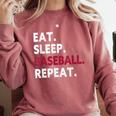 Eat Sleep Baseball Repeat Baseball Player Comfort Colors Sweatshirt Orchid