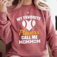 My Favorite Players Call Me MomMom Baseball Mom Mom Comfort Colors Sweatshirt Orchid